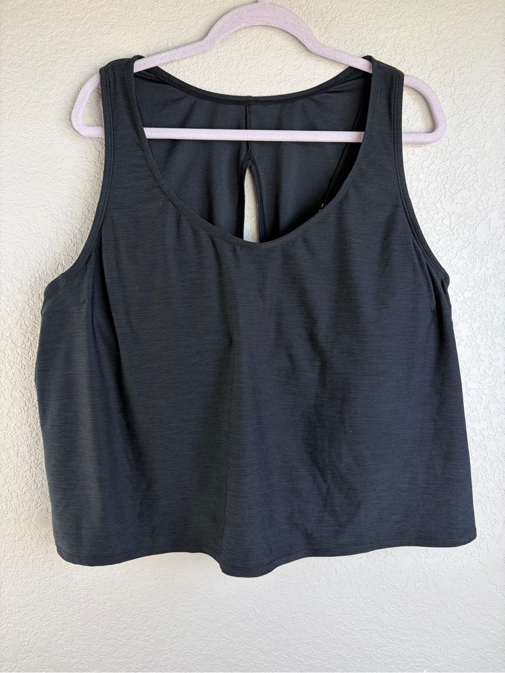 Kona Sol Black Tank Swim Coverup with Keyhole Back